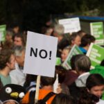 Menschen demonstrierten